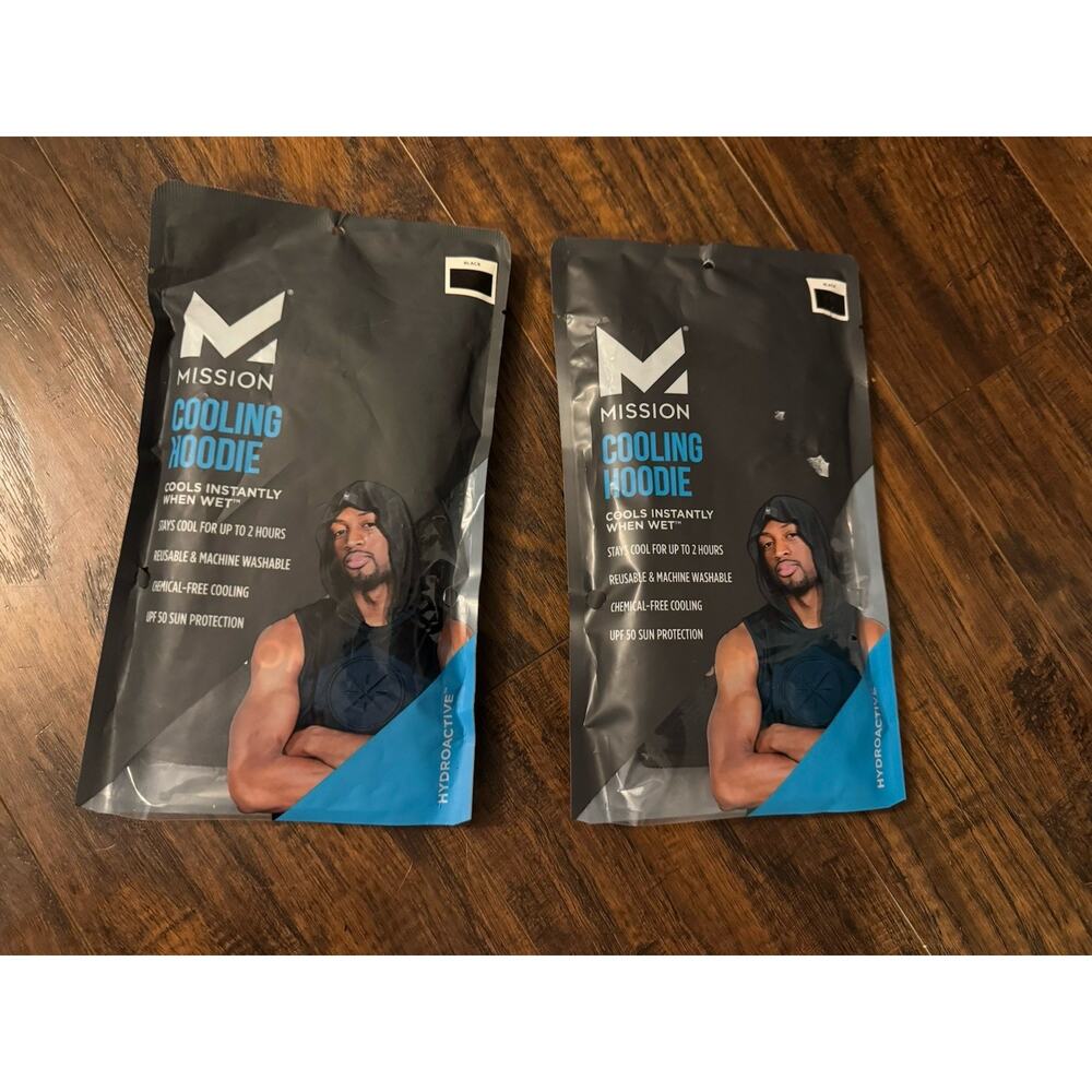 Lot of 2 Mission Cooling Hoodie Black NEW
